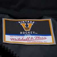 Women's Mitchell & Ness  Black Boston Bruins Cropped Full-Zip Puffer Vest