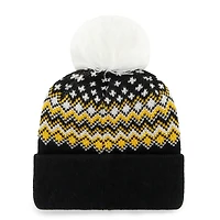 Women's '47 Black Boston Bruins Elsa Cuffed Knit Hat with Pom