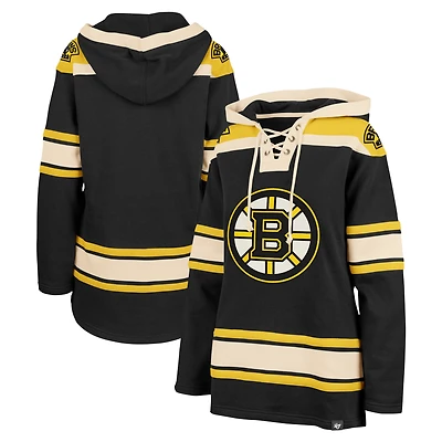 Sweat à capuche lacets supérieur '47 noir des Bruins de Boston pour hommes