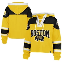 Women's '47  Gold Boston Bruins 2026 NHL Stadium Series Cropped Lacer Hoodie