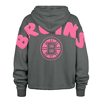 Women's '47 Gray Boston Bruins Bright Side Venice Cropped Pullover Hoodie