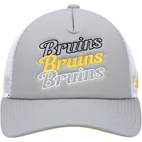 Women's adidas Gray/White Boston Bruins Foam Trucker Snapback Hat