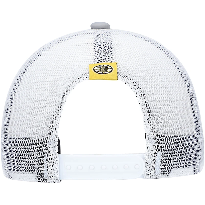 Women's adidas Gray/White Boston Bruins Foam Trucker Snapback Hat