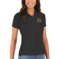 Women's Antigua Black Boston Bruins Legacy Pique Polo
