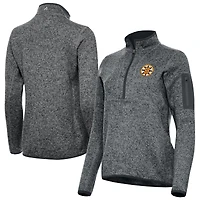 Pull-over à demi-zip Antigua Heather Black pour femme, motif Boston Bruins Fortune