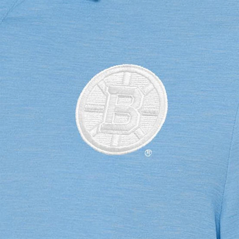 Women's Antigua Light Blue Boston Bruins White Logo Play Through Polo Dress