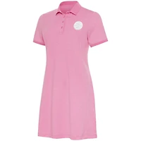Women's Antigua Pink Boston Bruins White Logo Play Through Polo Dress