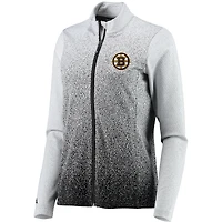 Women's Antigua White/Black Boston Bruins Guide Desert Dry Full-Zip Jacket