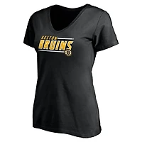 Women's  Black Boston Bruins Mascot Bounds V-Neck T-Shirt