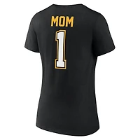 Women's  Black Boston Bruins Mother's Day V-Neck T-Shirt
