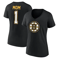 Women's  Black Boston Bruins Mother's Day V-Neck T-Shirt