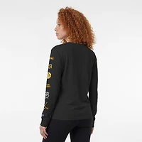 T-shirt à manches longues Champion Black Boston Bruins 2-Hit pour femmes