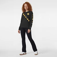 T-shirt à manches longues Champion Black Boston Bruins 2-Hit pour femmes