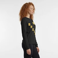 T-shirt à manches longues Champion Black Boston Bruins 2-Hit pour femmes