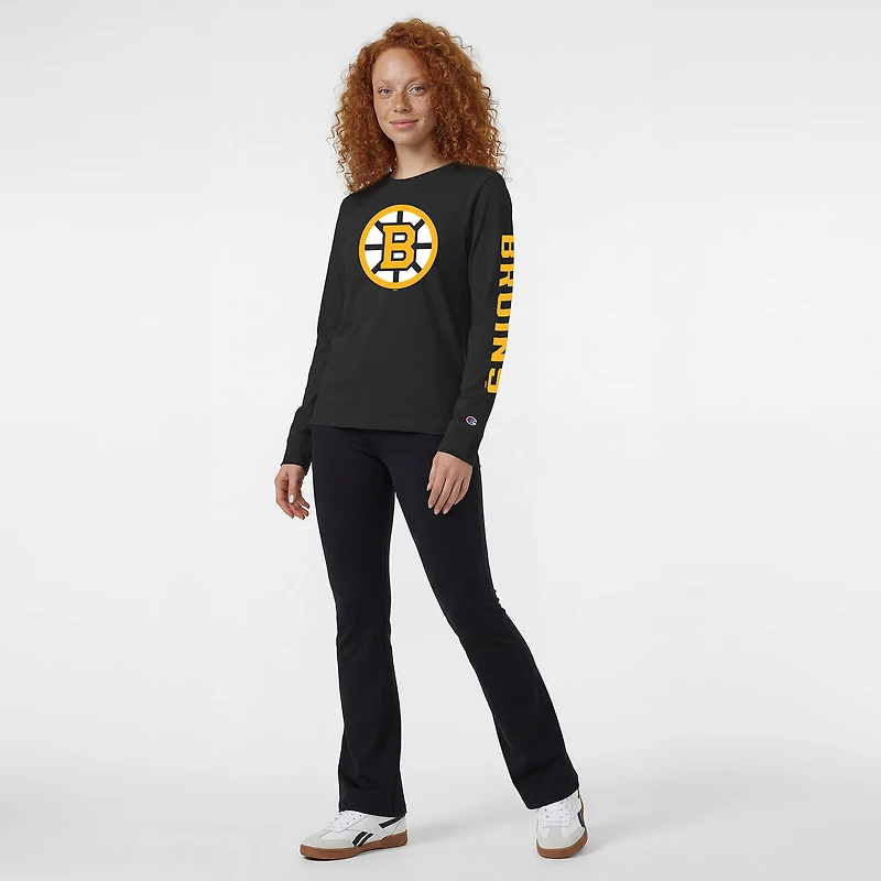 Women's Champion  Black Boston Bruins 2-Hit Long Sleeve T-Shirt
