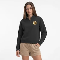 Women's Champion  Black Boston Bruins Powerblend Quarter-Zip Sweatshirt