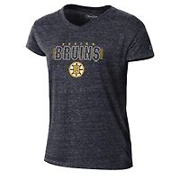 Women's Champion Black Boston Bruins Tri-Blend V-Neck T-Shirt