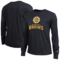 T-shirt à manches longues Champion Black Boston Bruins pour femmes