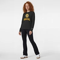 Women's Champion  Black Boston Bruins Wordmark Lockup Long Sleeve T-Shirt
