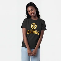 Women's Champion  Black Boston Bruins Wordmark Lockup T-Shirt