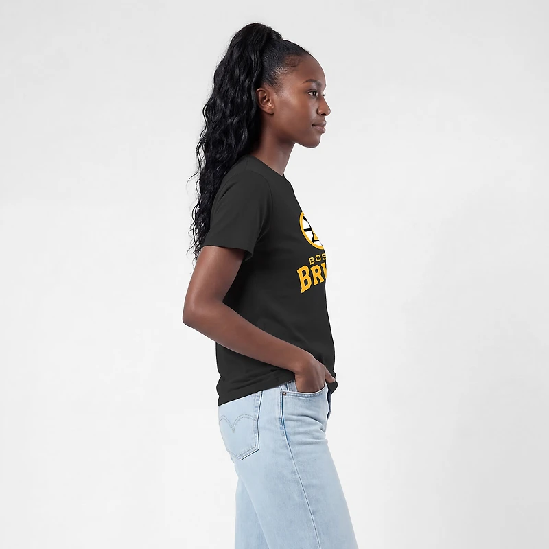 Women's Champion  Black Boston Bruins Wordmark Lockup T-Shirt