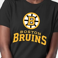 T-shirt noir Champion Boston Bruins pour femmes avec logo Lockup