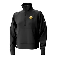 Pull Columbia noir à demi-zip pour femme des Boston Bruins Wickhams Hills Raglan Omni-Wick