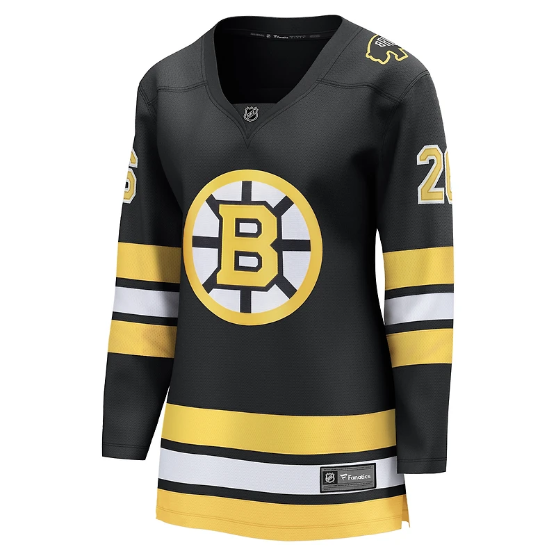 Maillot de joueur échappé à domicile des Bruins Boston noir Andrew Peeke Fanatics pour femmes