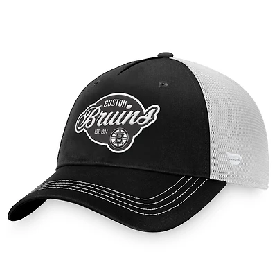 Casquette réglable Fanatics pour femmes, noir/blanc, Boston Bruins Fundamental Trucker
