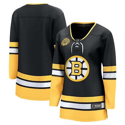Maillot Premier Breakaway 100e anniversaire des Bruins de Boston pour femmes Fanatics noir