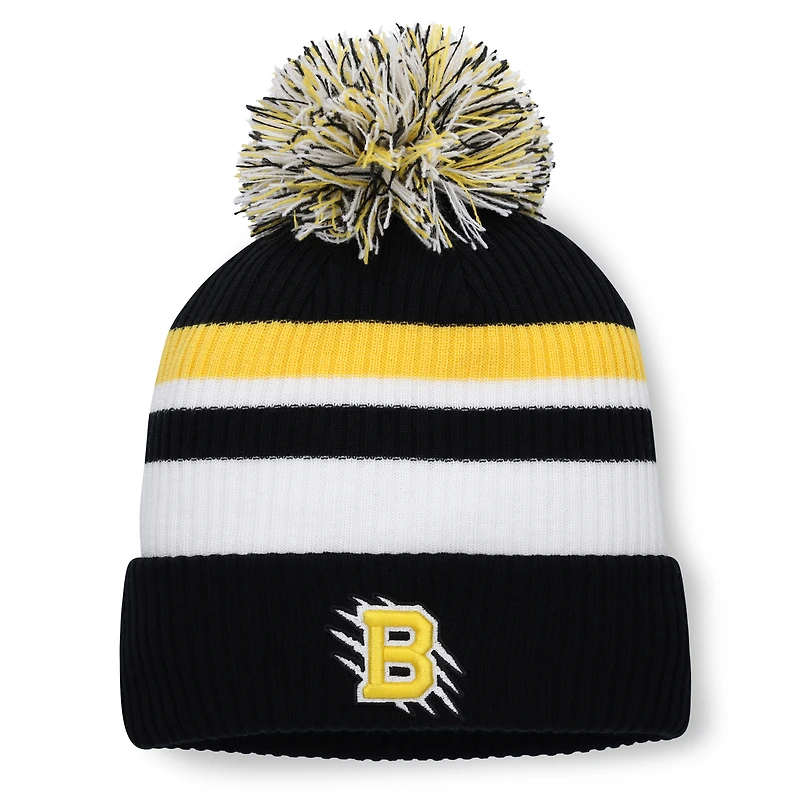 Women's Fanatics  Black Boston Bruins 2026 NHL Stadium Series Cuffed Knit Hat with Jumbo Pom