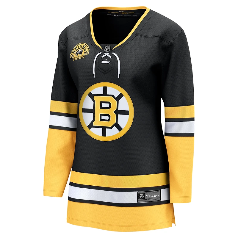 Women's Fanatics Black Boston Bruins Alternate 100th Anniversary Breakaway Jersey