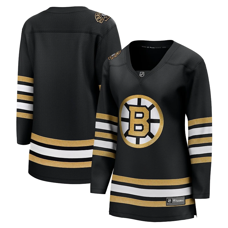 Maillot noir alternatif des Bruins de Boston pour le 100e anniversaire Fanatics femmes