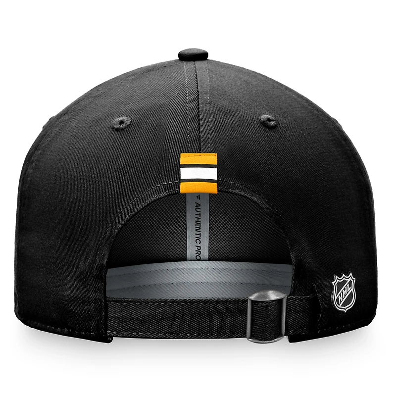 Women's Fanatics  Black Boston Bruins Authentic Pro Rink Adjustable Hat