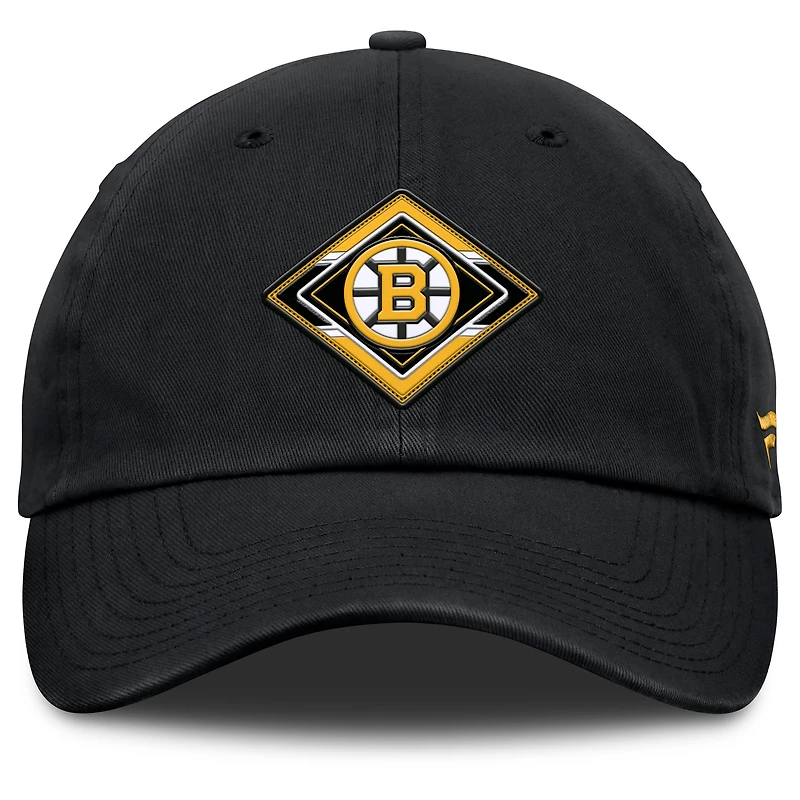 Women's Fanatics Black Boston Bruins Authentic Pro Rink Adjustable Hat
