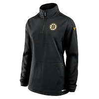 Women's Fanatics  Black Boston Bruins Authentic Pro Rink Lightweight Quarter-Zip Pullover Top