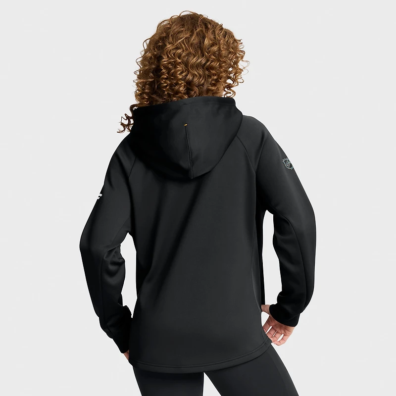 Sweat à capuche zippé intégral Fanatics Black Boston Bruins Authentic Pro Rink Raglan pour femme