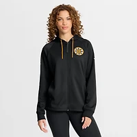 Sweat à capuche zippé intégral Fanatics Black Boston Bruins Authentic Pro Rink Raglan pour femme