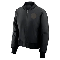 Women's Fanatics Black Boston Bruins Authentic Pro Road Full-Zip Bomber Jacket