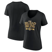 T-shirt noir avec bannière du centenaire des Bruins de Boston Fanatics pour femmes