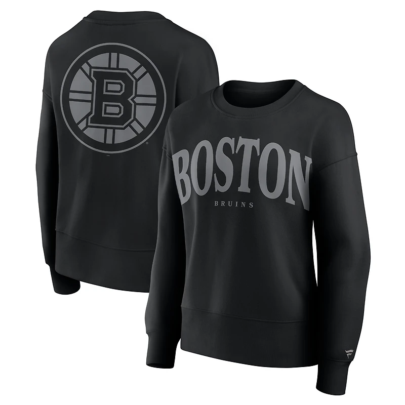 Women's Fanatics Black Boston Bruins Elements Flow Pullover Sweatshirt