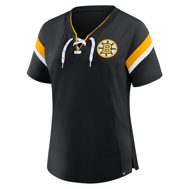 Women's Fanatics Black Boston Bruins Offside Athena T-Shirt