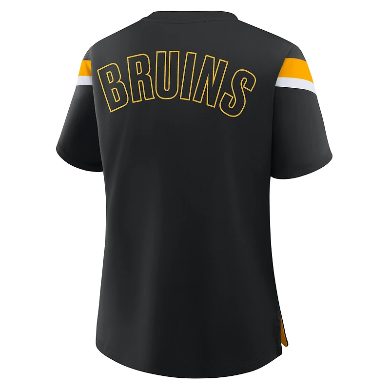 Women's Fanatics Black Boston Bruins Offside Athena T-Shirt