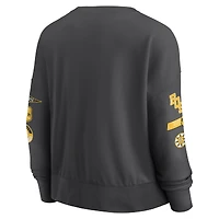Sweat-shirt surdimensionné noir pour femme Fanatics Boston Bruins Go Team