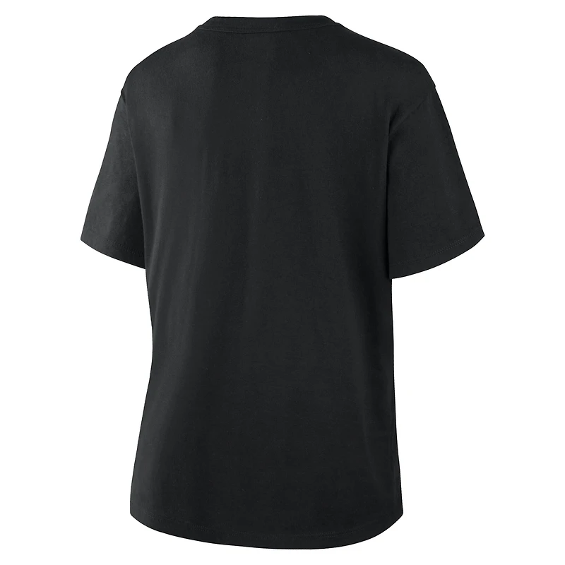 T-shirt noir fanatique pour femme avec logo principal des Bruins de Boston