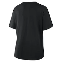 T-shirt noir fanatique pour femme avec logo principal des Bruins de Boston