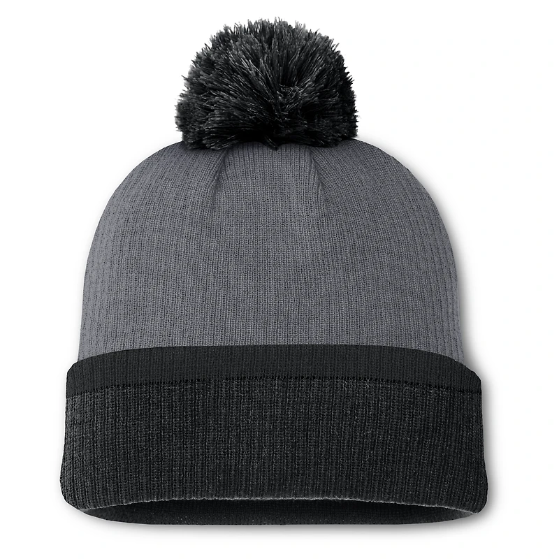 Bonnet en tricot à revers avec pompon Fanatics pour femme des Bruins de Boston en charbon