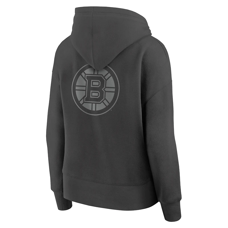 Sweat à capuche ton sur subtil Elements Future Ground de Boston Bruins Fanatics pour femmes, charbon bois