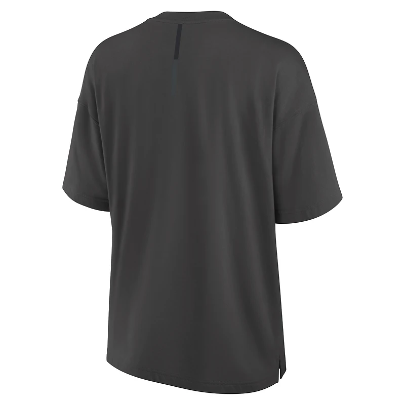 Women's Fanatics Charcoal Boston Bruins Oversized Elements Raw Edge Future Ground T-Shirt