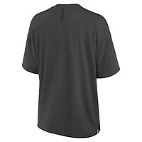 Women's Fanatics Charcoal Boston Bruins Oversized Elements Raw Edge Future Ground T-Shirt